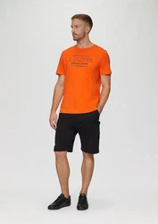 s.Oliver Kurzarmshirt T-Shirt mit Logo-Motiven Orange