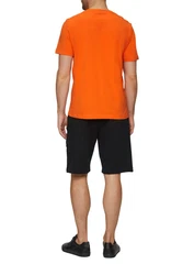 s.Oliver Kurzarmshirt T-Shirt mit Logo-Motiven Orange