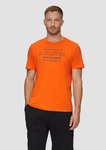s.Oliver Kurzarmshirt T-Shirt mit Logo-Motiven Orange