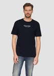 s.Oliver Kurzarmshirt T-Shirt mit Logo-Motiven Dunkelblau/Blau