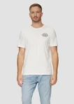 s.Oliver Kurzarmshirt T-Shirt mit Logo-Motiven Weiß/Khaki/Grau/Creme
