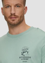 s.Oliver Kurzarmshirt mit Frontprint Artwork Grün/Hellgrün/Türkis