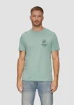 s.Oliver Kurzarmshirt mit Frontprint Artwork Grün/Hellgrün/Türkis