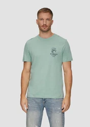 s.Oliver Kurzarmshirt mit Frontprint Artwork Grün/Hellgrün/Türkis