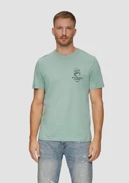 Kurzarmshirt Baumwollshirt mit Frontprint Artwork