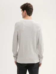 TOM TAILOR Rundhalspullover (1-tlg) Grau/Hellgrau