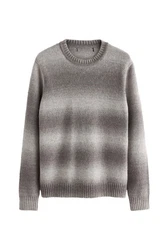 Next Rundhalspullover Relaxed Fit Grau/Hellgrau