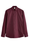 Next Langarmhemd Pflegeleichtes Slim Fit Hemd mit Sportmanschetten Dunkelrot/Bordeaux/Rot
