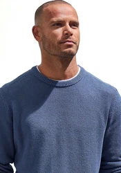 John Devin Strickpullover Grau/Dunkelblau/Blau