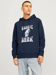 Jack & Jones Kapuzensweatshirt JJXMAS ONE COLOR FUNNY SWEAT HOOD Dunkelblau/Blau/Fliederfarben