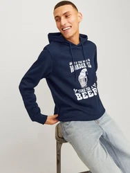 Jack & Jones Kapuzensweatshirt JJXMAS ONE COLOR FUNNY SWEAT HOOD Dunkelblau/Blau/Fliederfarben