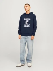 Jack & Jones Kapuzensweatshirt JJXMAS ONE COLOR FUNNY SWEAT HOOD Dunkelblau/Blau/Fliederfarben