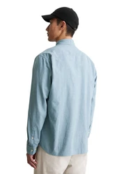 Marc O'Polo Langarmhemd Blau/Hellblau