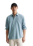 Marc O'Polo Langarmhemd Blau/Hellblau