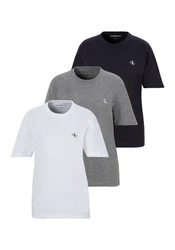 Calvin Klein Jeans T-Shirt Monologo (3-tlg) mit Logodruck Dunkelblau/Blau/Weiß/Grau/Beige