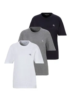 Calvin Klein Jeans T-Shirt Monologo (3-tlg) mit Logodruck Dunkelblau/Blau/Weiß/Grau/Beige