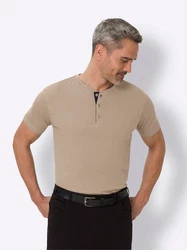 Sieh an! T-Shirt Rundhals-Shirt Beige/Khaki/Braun