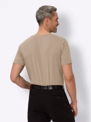 Sieh an! T-Shirt Rundhals-Shirt Beige/Khaki/Braun
