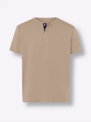 Sieh an! T-Shirt Rundhals-Shirt Beige/Khaki/Braun