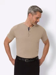 Sieh an! T-Shirt Rundhals-Shirt Beige/Khaki/Braun