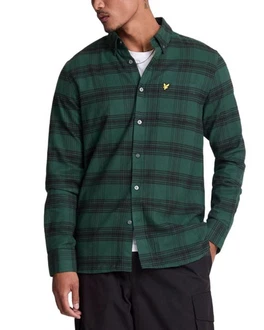 Lyle & Scott Langarmhemd Herren Dunkelgrün/Grün