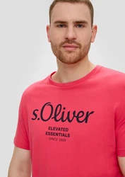 s.Oliver Kurzarmshirt T-Shirt mit Logo-Print Artwork 