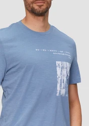 s.Oliver Kurzarmshirt Printshirt Blau/Hellblau/Grau