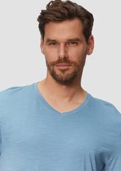 s.Oliver T-Shirt mit V-Ausschnitt Blau/Hellblau/Grau