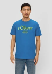 s.Oliver Kurzarmshirt T-Shirt Label-Print Artwork 