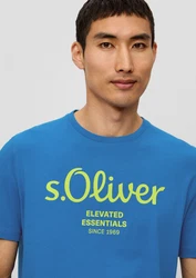 s.Oliver Kurzarmshirt T-Shirt Label-Print Artwork 