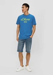s.Oliver Kurzarmshirt T-Shirt Label-Print Artwork 