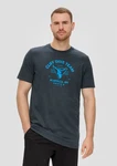 s.Oliver Kurzarmshirt Crew-Neck-Shirt Frontprint Dunkelblau/Blau/Grau/Hellblau