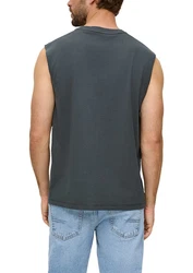 s.Oliver Shirttop Tanktop mit Frontprint Artwork Blau/Grün/Hellgrau/Türkis/Grau/Lila