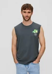 s.Oliver Shirttop Tanktop mit Frontprint Artwork Blau/Grün/Hellgrau/Türkis/Grau/Lila