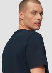 s.Oliver Kurzarmshirt T-Shirt mit Logo-Detail Dunkelblau