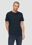 s.Oliver Kurzarmshirt T-Shirt mit Logo-Detail Dunkelblau