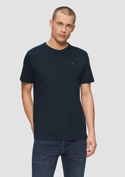 s.Oliver Kurzarmshirt T-Shirt mit Logo-Detail Dunkelblau