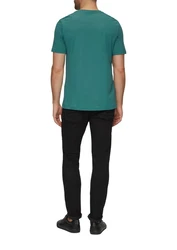 s.Oliver Kurzarmshirt T-Shirt mit Logo-Motiven Grün/Türkis
