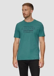 Kurzarmshirt T-Shirt mit Logo-Motiven aus reiner Baumwolle