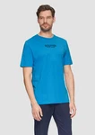 s.Oliver Kurzarmshirt T-Shirt mit Logo-Motiven Hellblau/Türkis/Blau s.Oliver Kurzarmshirt T-Shirt mit Logo-Motiven Hellblau/Türkis/Blau