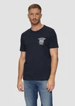 s.Oliver Kurzarmshirt mit Frontprint Artwork Dunkelblau