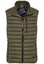 camel active Herren leichte Steppweste ohne Kapuze aus recyceltem Polyester Olive-Braun