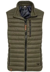 camel active Herren leichte Steppweste ohne Kapuze aus recyceltem Polyester Olive-Braun