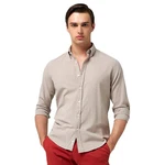D'S DAMAT Businesshemd in Leinenoptik Khaki/Braun/Beige D'S DAMAT Businesshemd in Leinenoptik Khaki/Braun/Beige