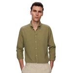 D'S DAMAT Businesshemd in Leinenoptik Khaki D'S DAMAT Businesshemd in Leinenoptik Khaki