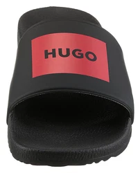 HUGO Timein Badepantolette mit Logo Rot/Orange