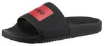 HUGO Timein Badepantolette mit Logo Rot/Orange