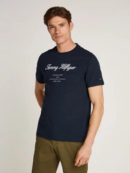 Tommy Hilfiger T-Shirt SCRIPT LOGO TEE mit Logo Dunkelblau