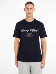 Tommy Hilfiger T-Shirt SCRIPT LOGO TEE mit Logo Dunkelblau