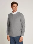 Tommy Hilfiger Strickpullover HERRINGBONE STRUCTURE C NK mit Zopfmuster grau/medium grau